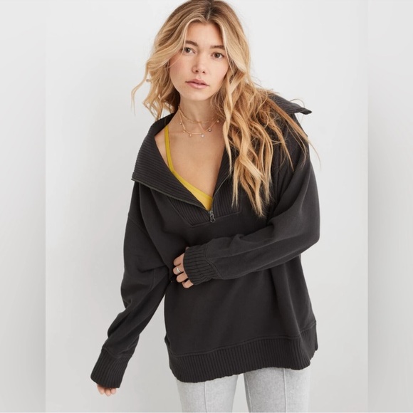 aerie Sweaters - Aerie down to earth quarter zip sweatshirt